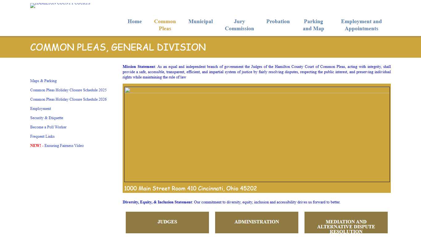 Common Pleas, General Division Hamilton County Courts