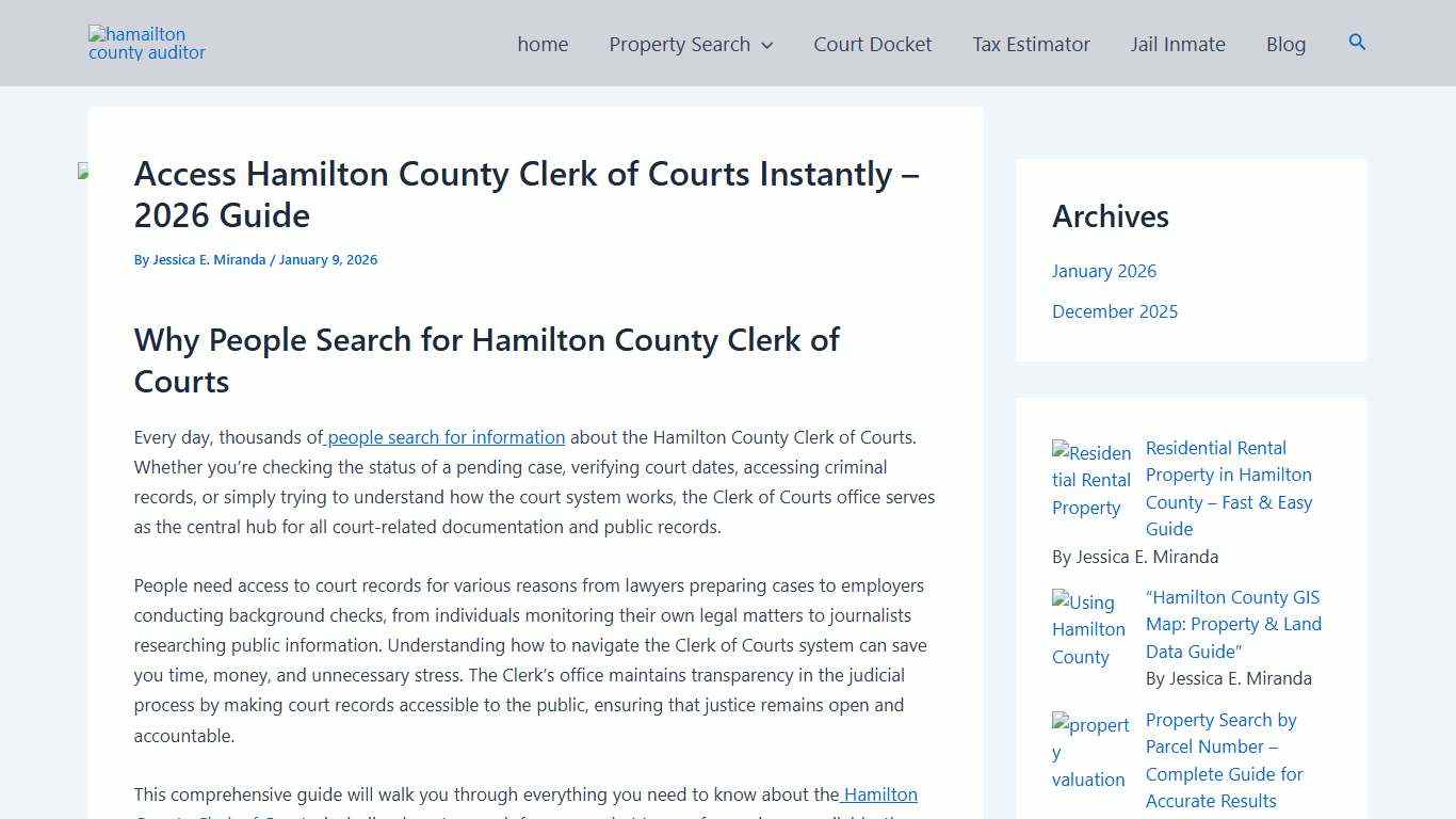 Access Hamilton County Clerk of Courts Instantly - 2026 Guide